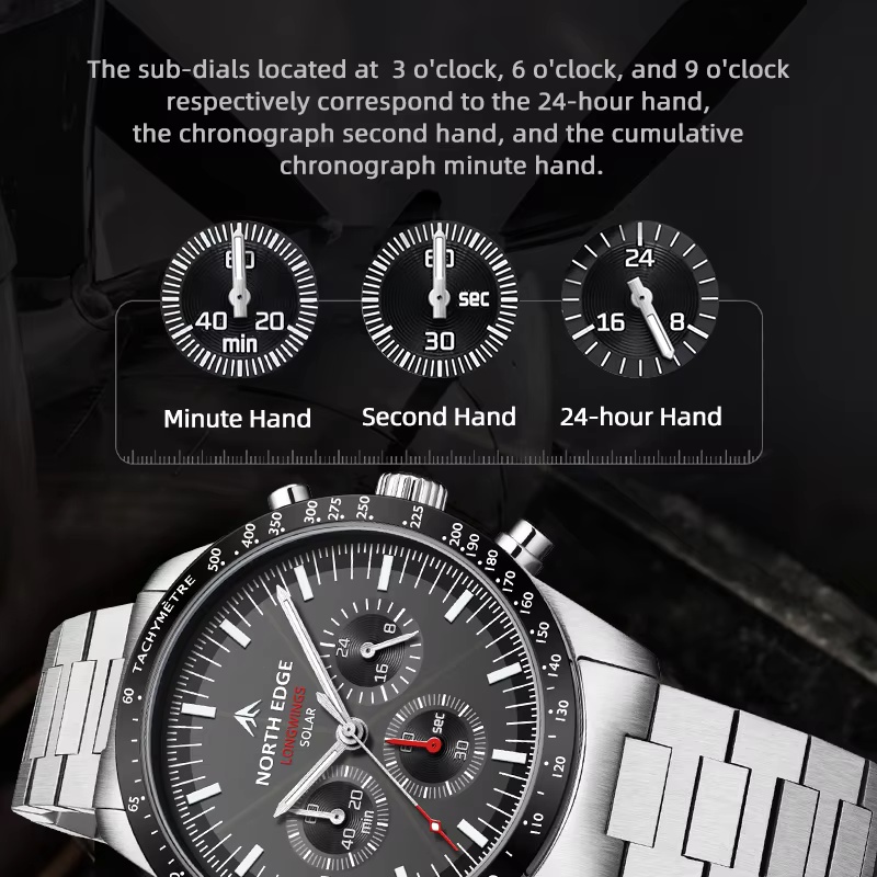 NORTH EDGE LONGWINGS Men Solar - đánh giá và giá Hybrid Smartwatch
