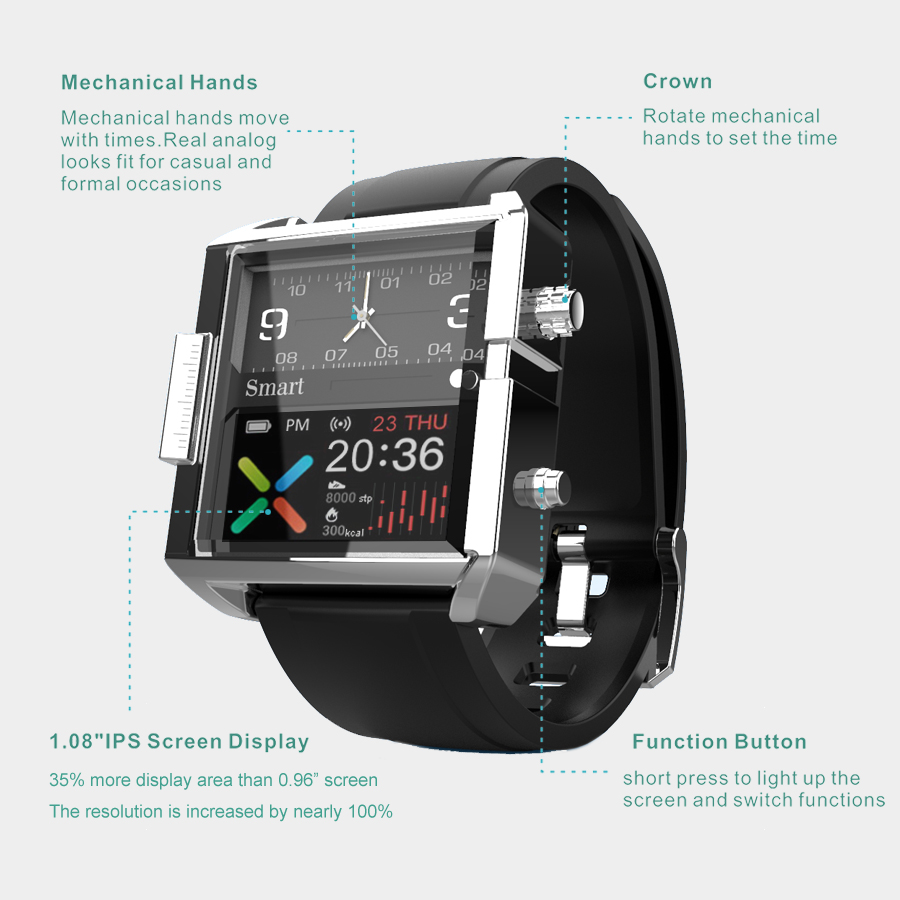 T9 Lai Đo Nhịp Tim Huyết Áp Đồ - đánh giá và giá Hybrid Smartwatch