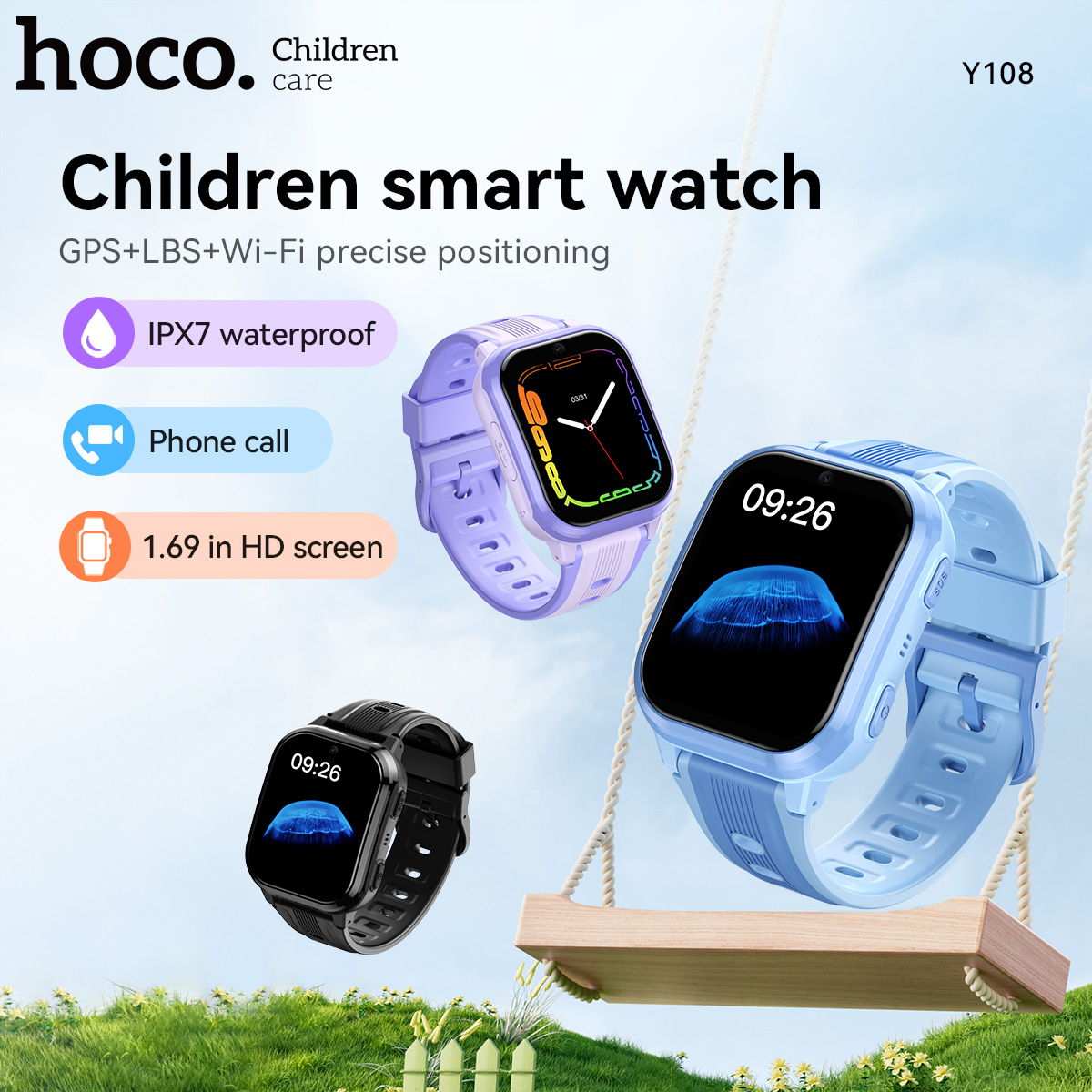 HOCO Y108 1.69inch HD LCD Curv - đánh giá và giá Smartwatch Watches For Kid Boy Waterproof